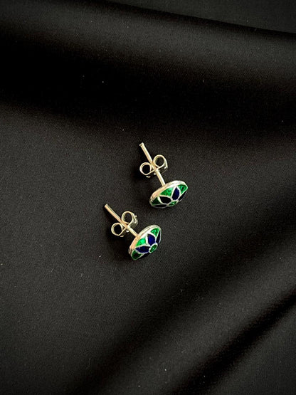 Meenakari 92.5 Silver Stud Earring