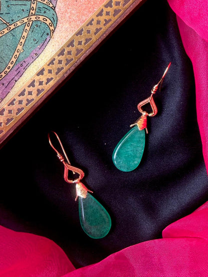 Stone with Golden Top earring