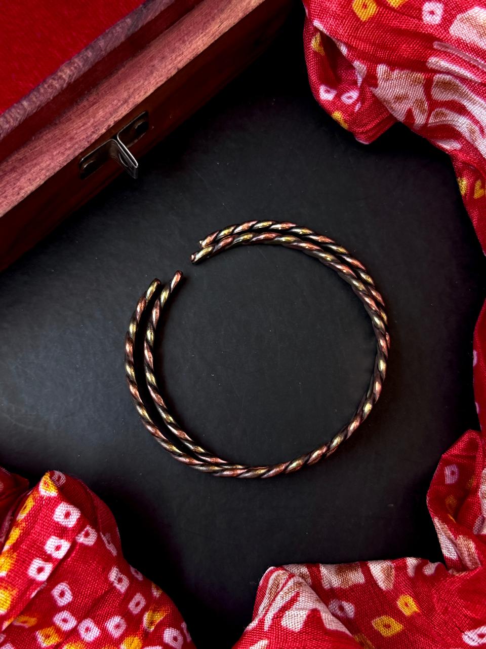 Copper Gold Finish Openable Bangles