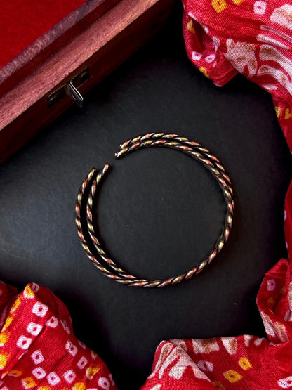 Copper Gold Finish Openable Bangles