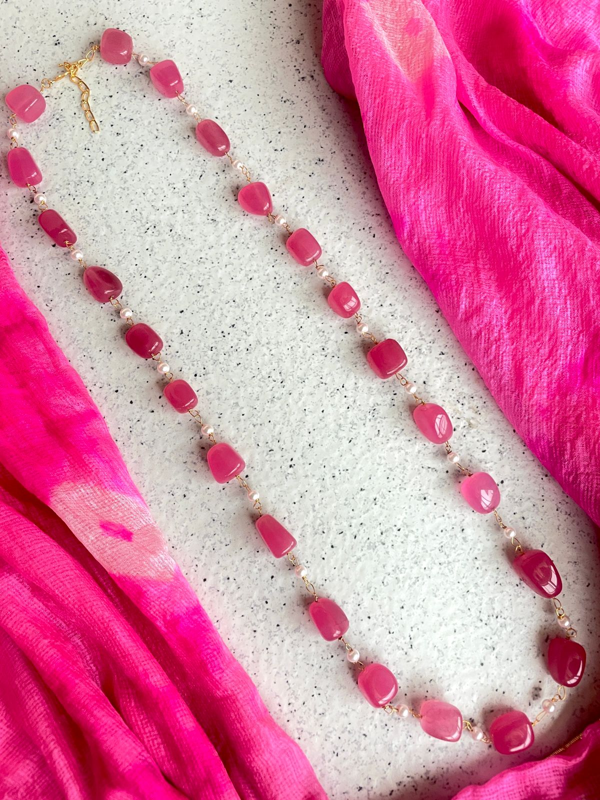 Zade Stone Chain Mala Necklace