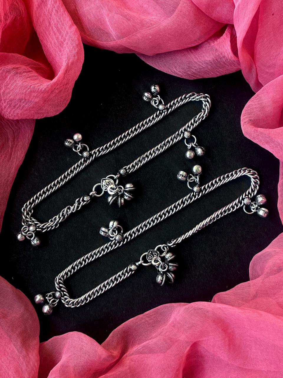 Silver Replica Anklet Pair