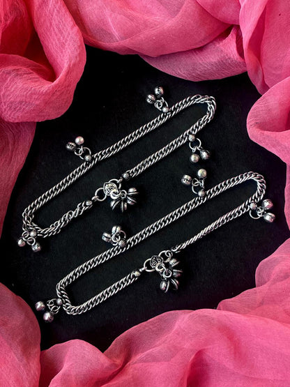 Silver Replica Anklet Pair
