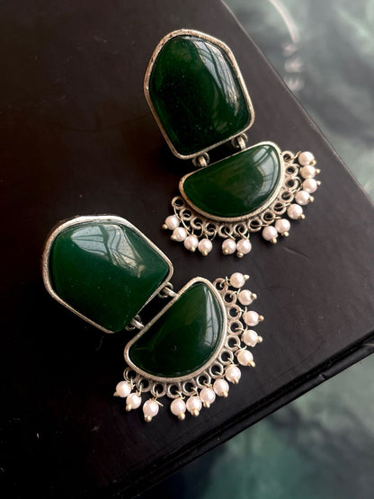 Big Monalisa Stone Party Wear Earring