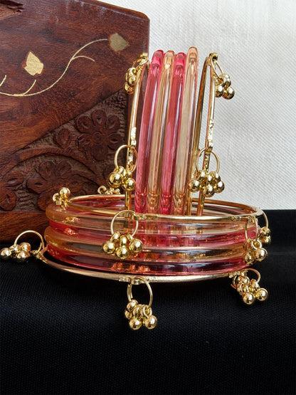 Acrylic Bangles with Metal Bangles set