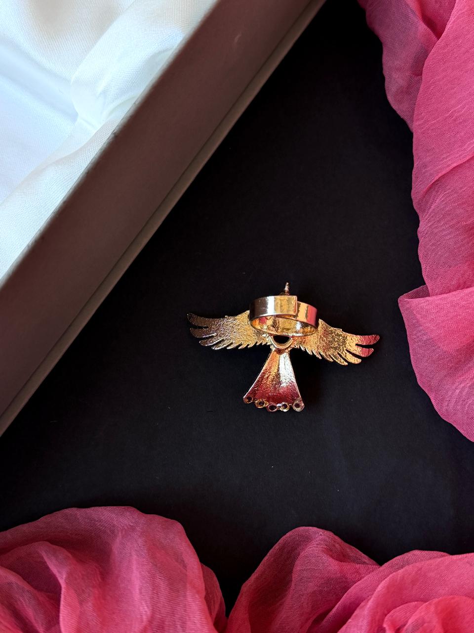 Golden Eagle shape Monalisa Stone Ring