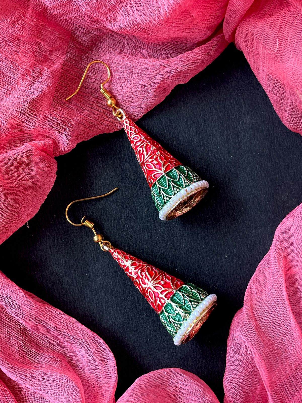 Meenakari Conical Traditional Partywear Earring