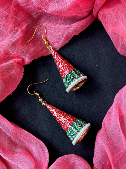 Meenakari Conical Traditional Partywear Earring