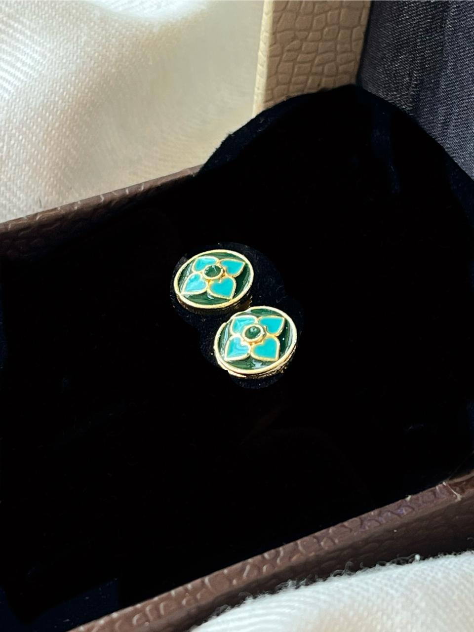 Gold- Plated Meenakari Small Stud Earring