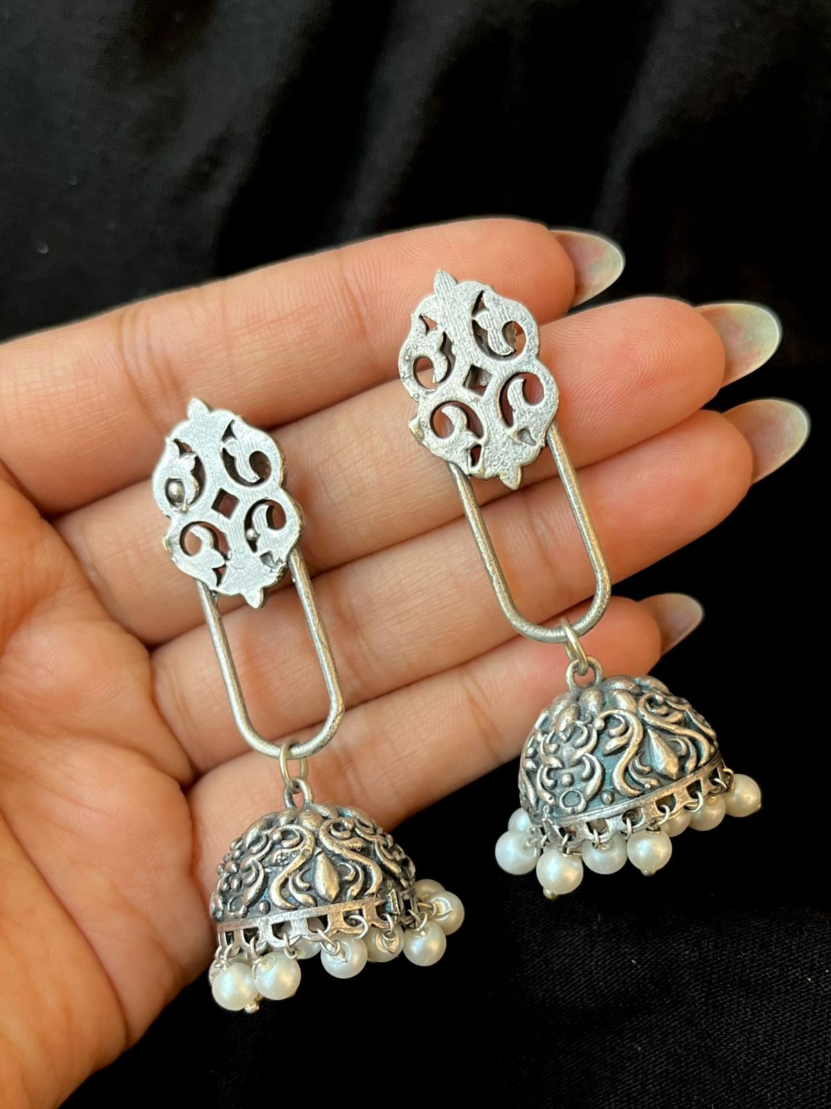 Oxidized Antique Look Earring
