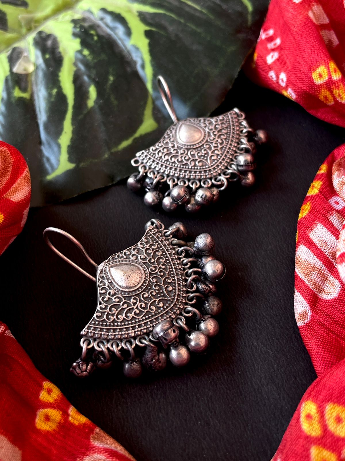 Oxidized Ethnic Earring with Ghunghroo