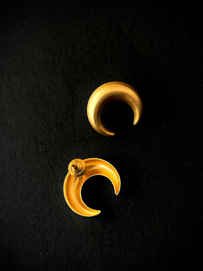 Golden Moon Shape Stud Earring