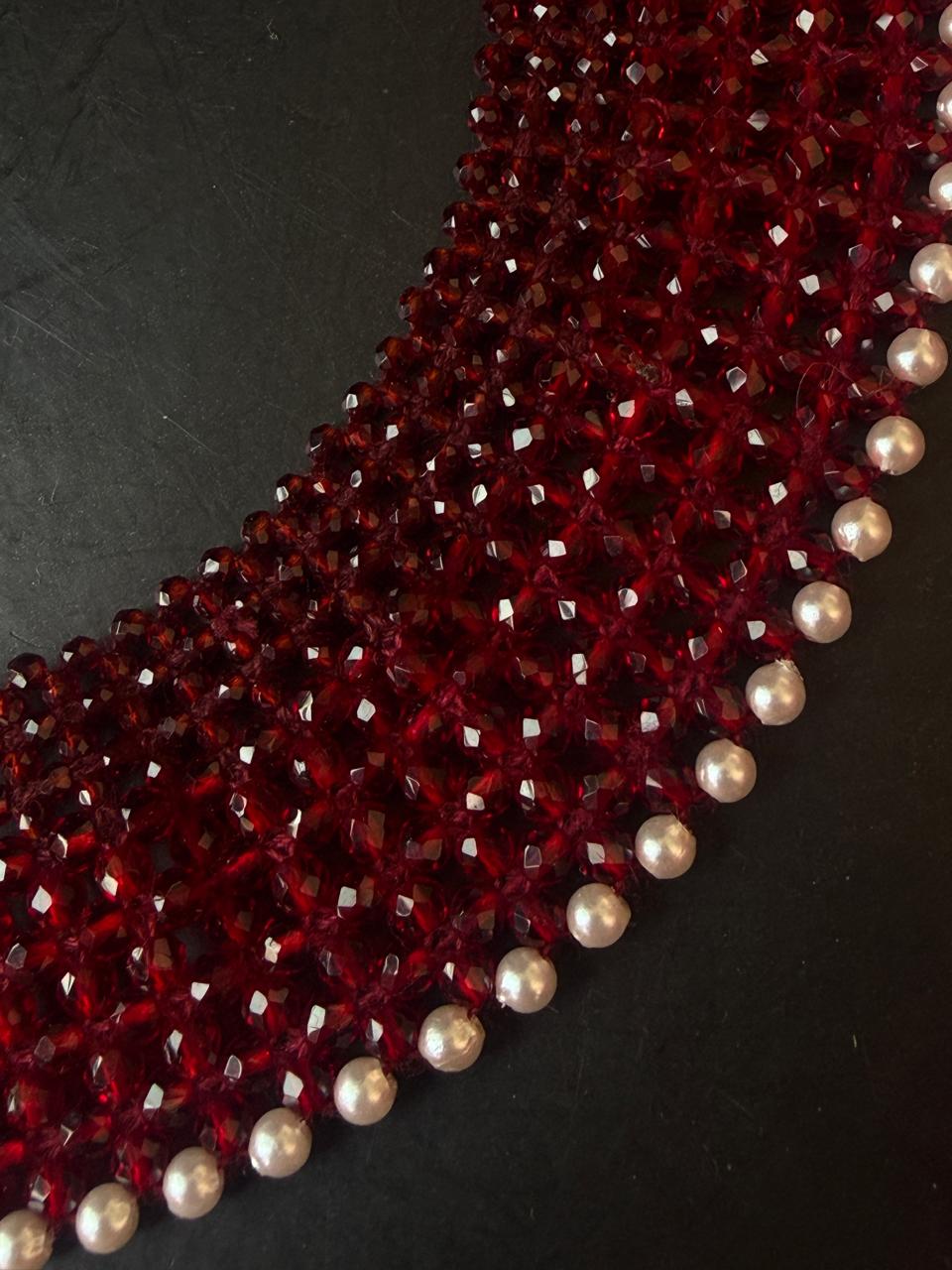 Hydro Beaded Choker Necklace with Adjustable Dori