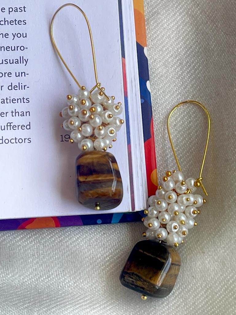 Tiger Eye Stone with Cheed Earring