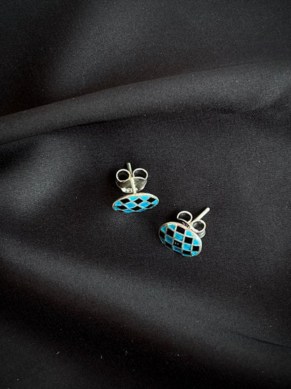 Meenakari Geometrical 92.5 Silver Stud Earring