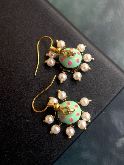 Meenakari Box and Jhumki set of 2 pairs