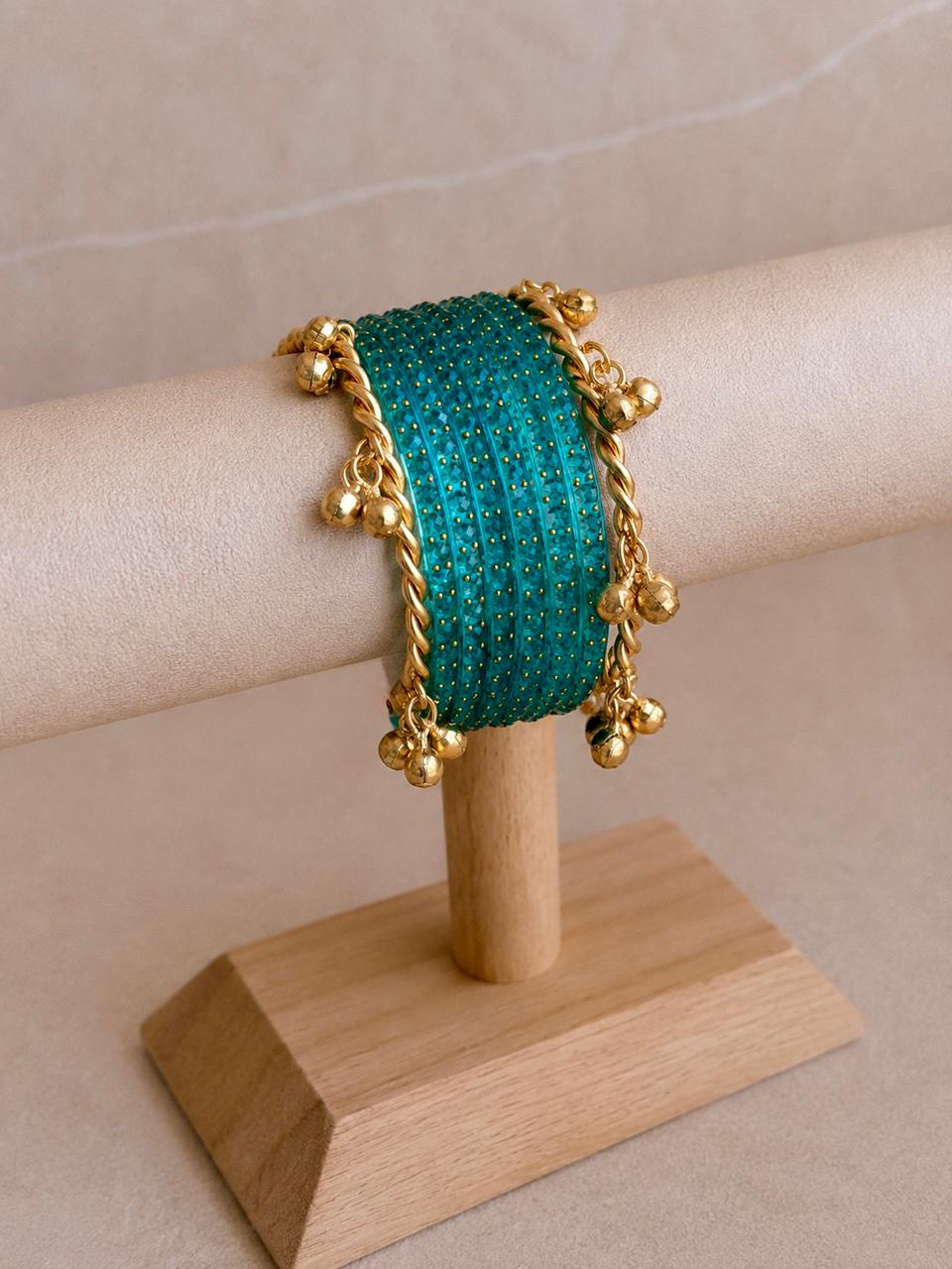 Acrylic Bangles with Metal Bangles set