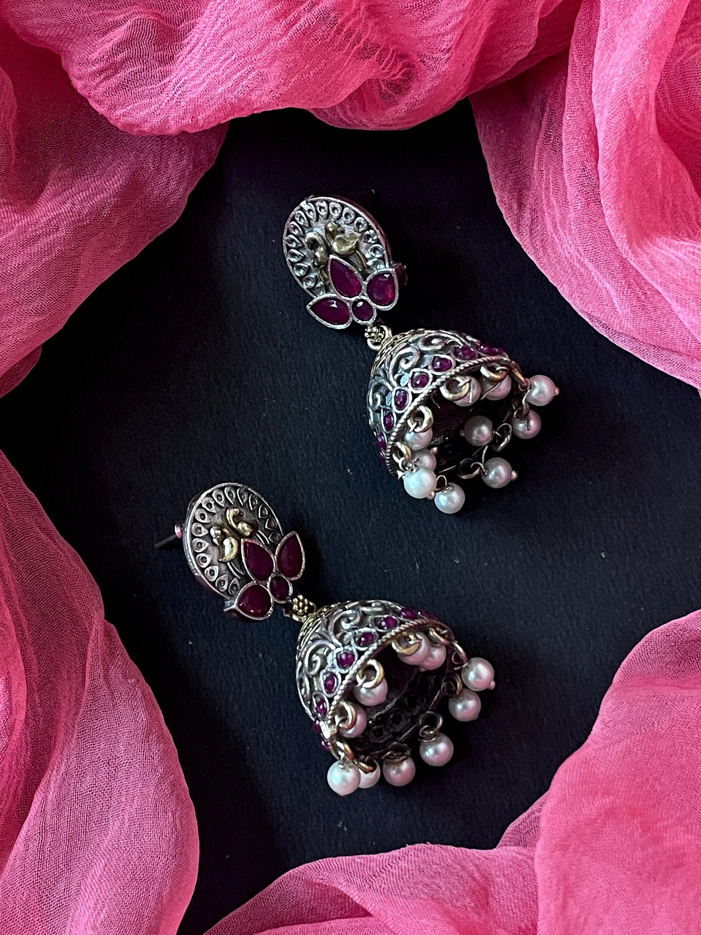 Dual Tone Ethnic Partywear Earring