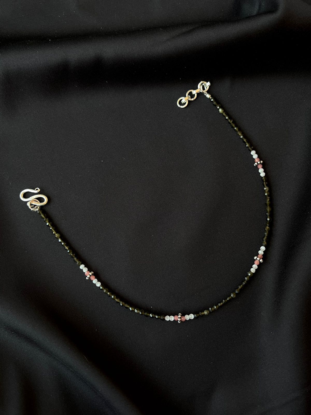 Colourful Beaded 92.5 Silver Anklet