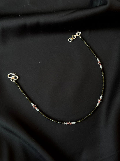 Colourful Beaded 92.5 Silver Anklet