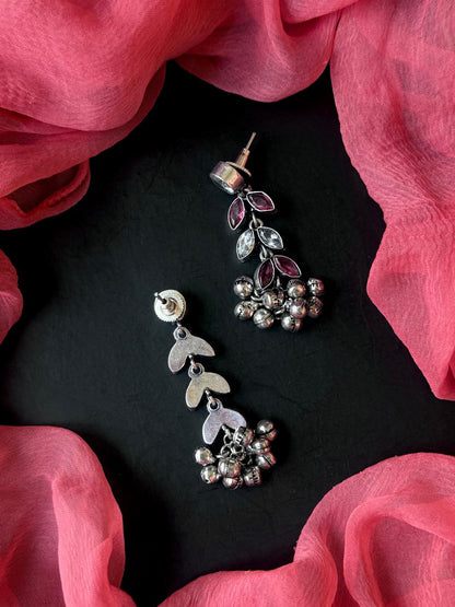 Monalisa Stone Silver Replica Partywear Earring