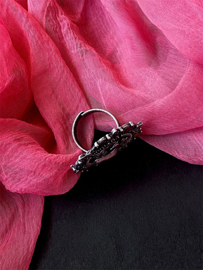 Oxidized Deer Shape Ethnic Ring