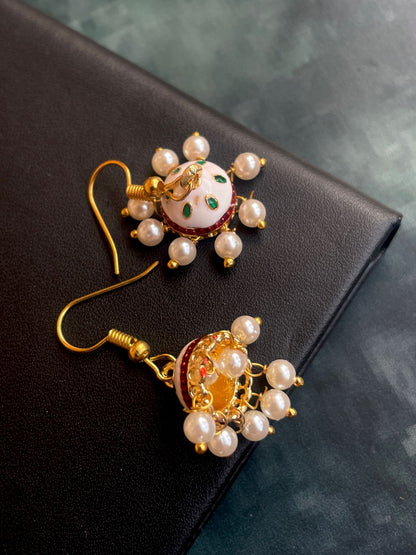 Meenakari Box and Jhumki set of 2 pairs