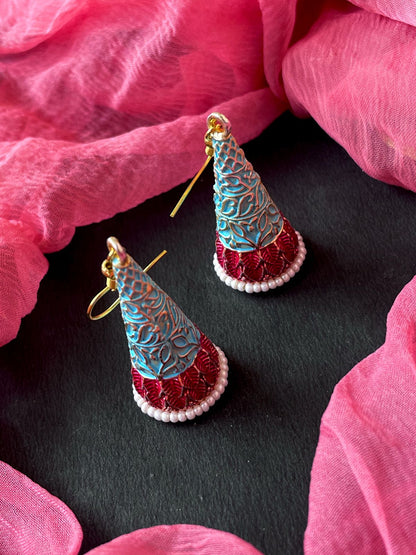 Meenakari Conical Traditional Partywear Earring