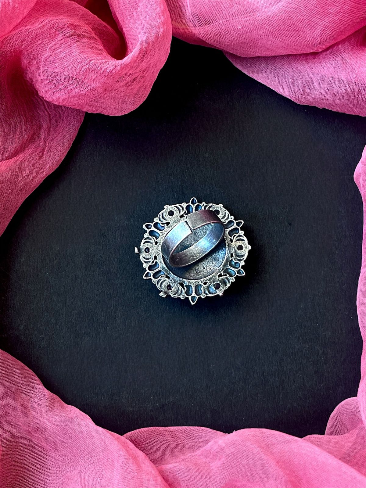 Oxidized Deer Shape Ethnic Ring