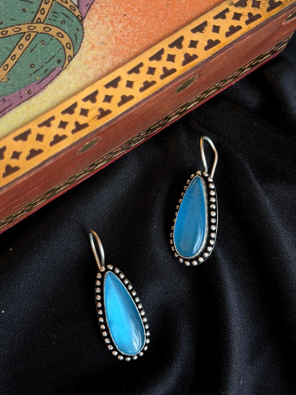 Monalisa Stone Silver Replica Earring