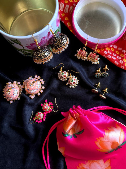 Gift Box of 7 pairs of Meenakari Earring