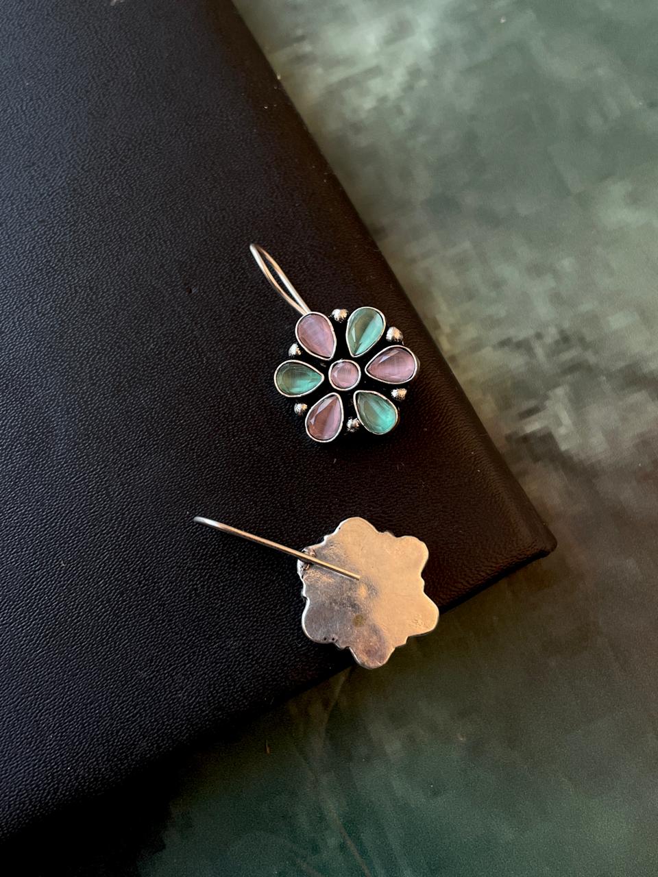 Floral Stone Stud Earring