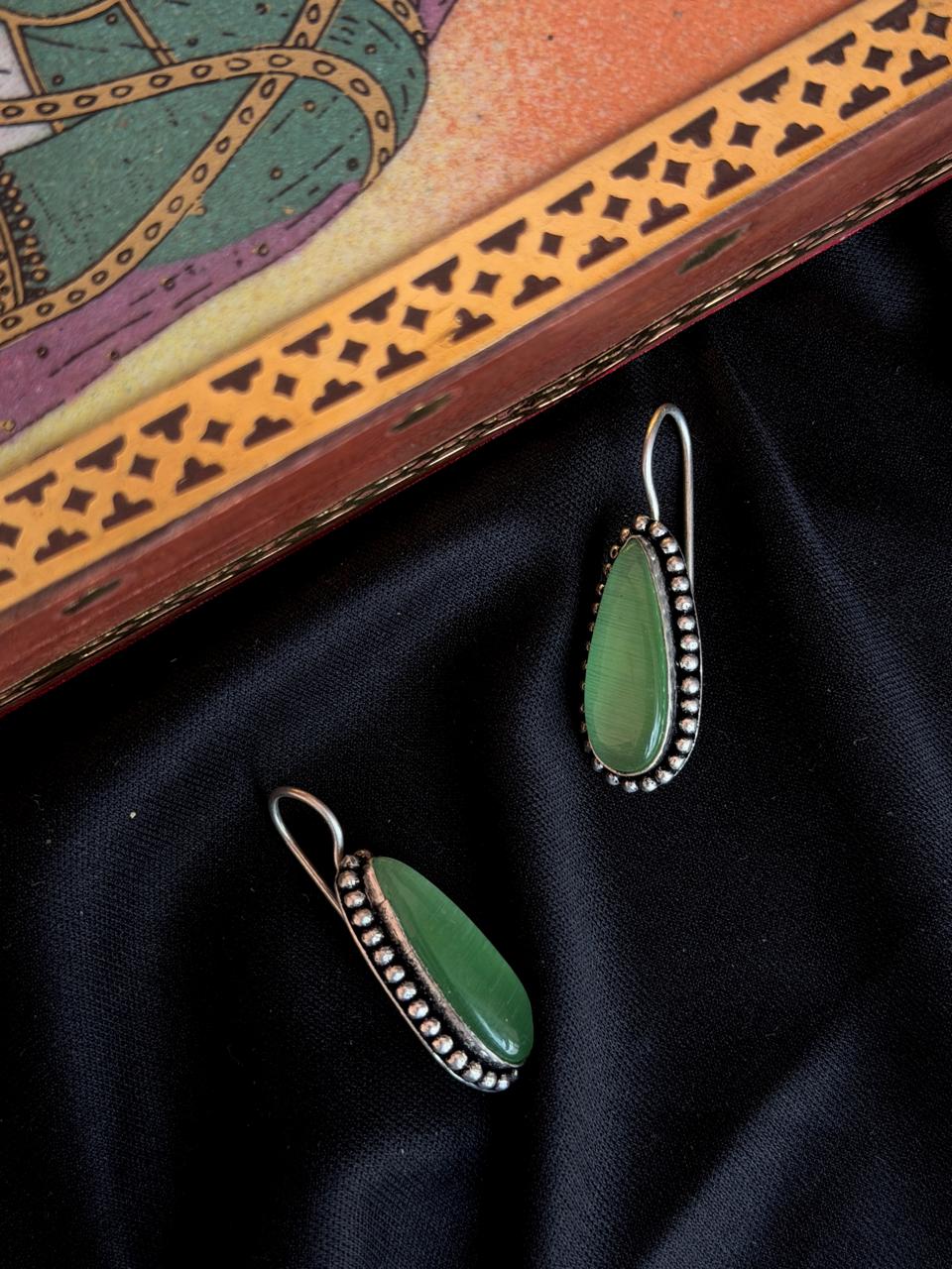 Monalisa Stone Silver Replica Earring