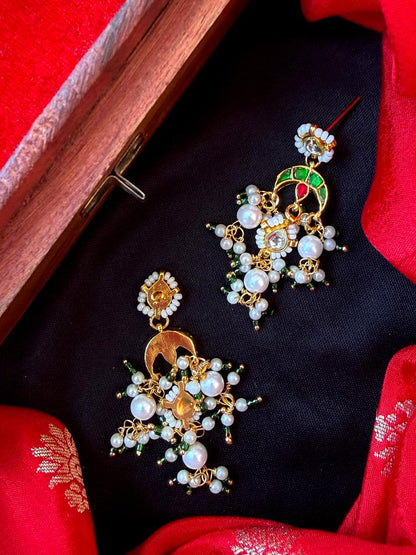 Pachi Kundan Pearl Beaded Earring