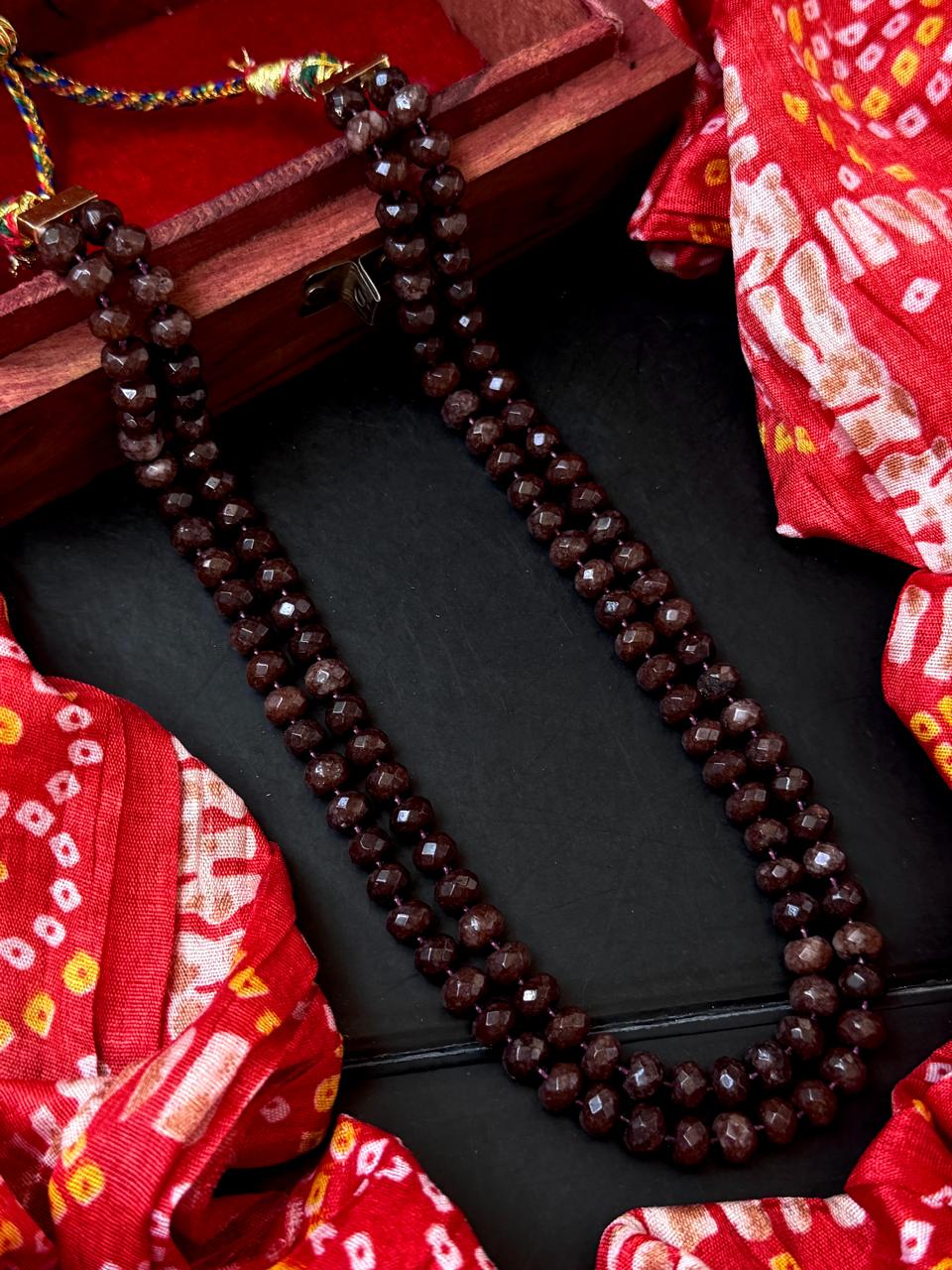 Stone Beaded Double Layered Mala Necklace