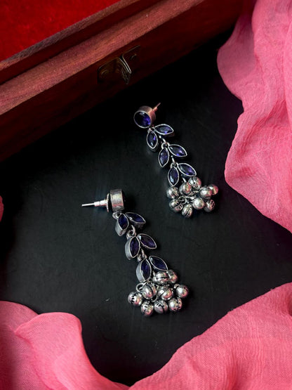 Monalisa Stone Silver Replica Partywear Earring