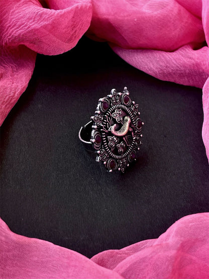 Oxidized Deer Shape Ethnic Ring