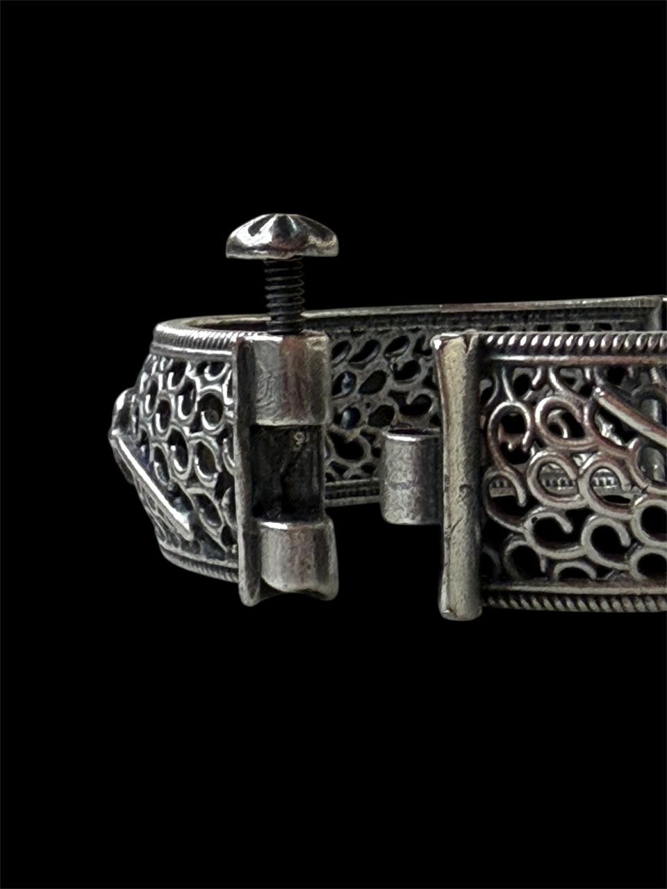 Oxidized Silver Replica Bangle Kada set (Pair of 2)