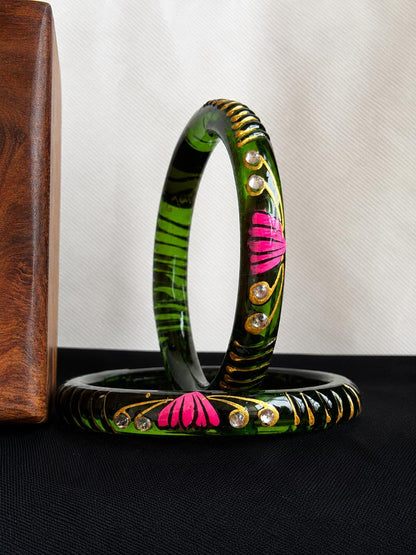 Hand Painted Glass Kada Bangles