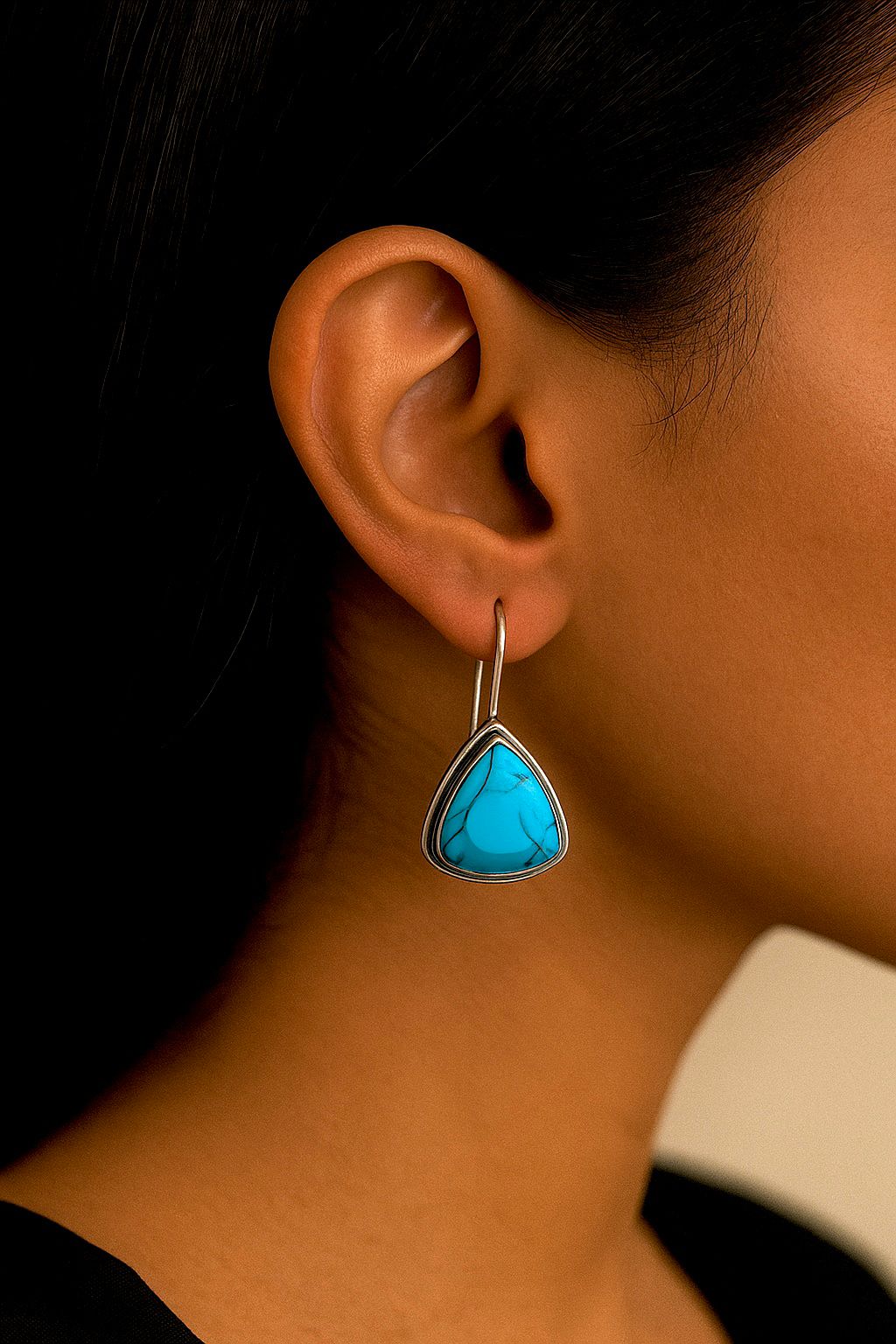 Monalisa Stone Silver Replica Earring