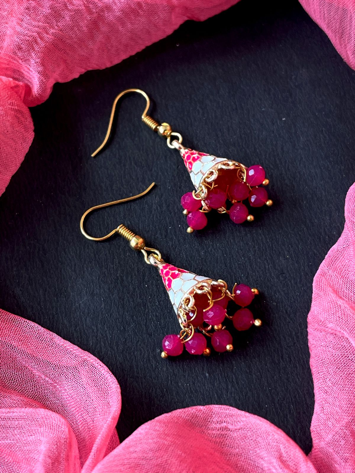 Meenakari Conical small Earring (Set of 2 pairs)