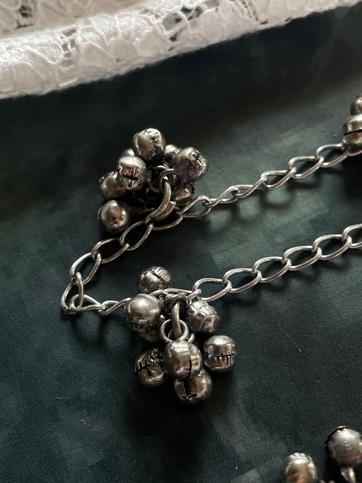 Oxidized Ghunghroo Chain Anklets