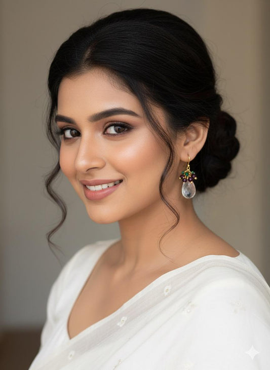 Crystal Stone Gold Plated 92.5 Silver Earring