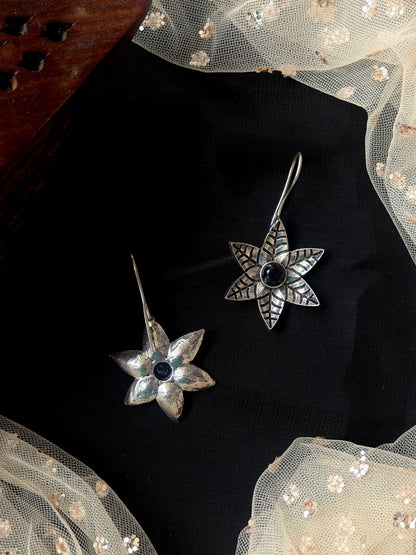 Oxidized Floral Earring