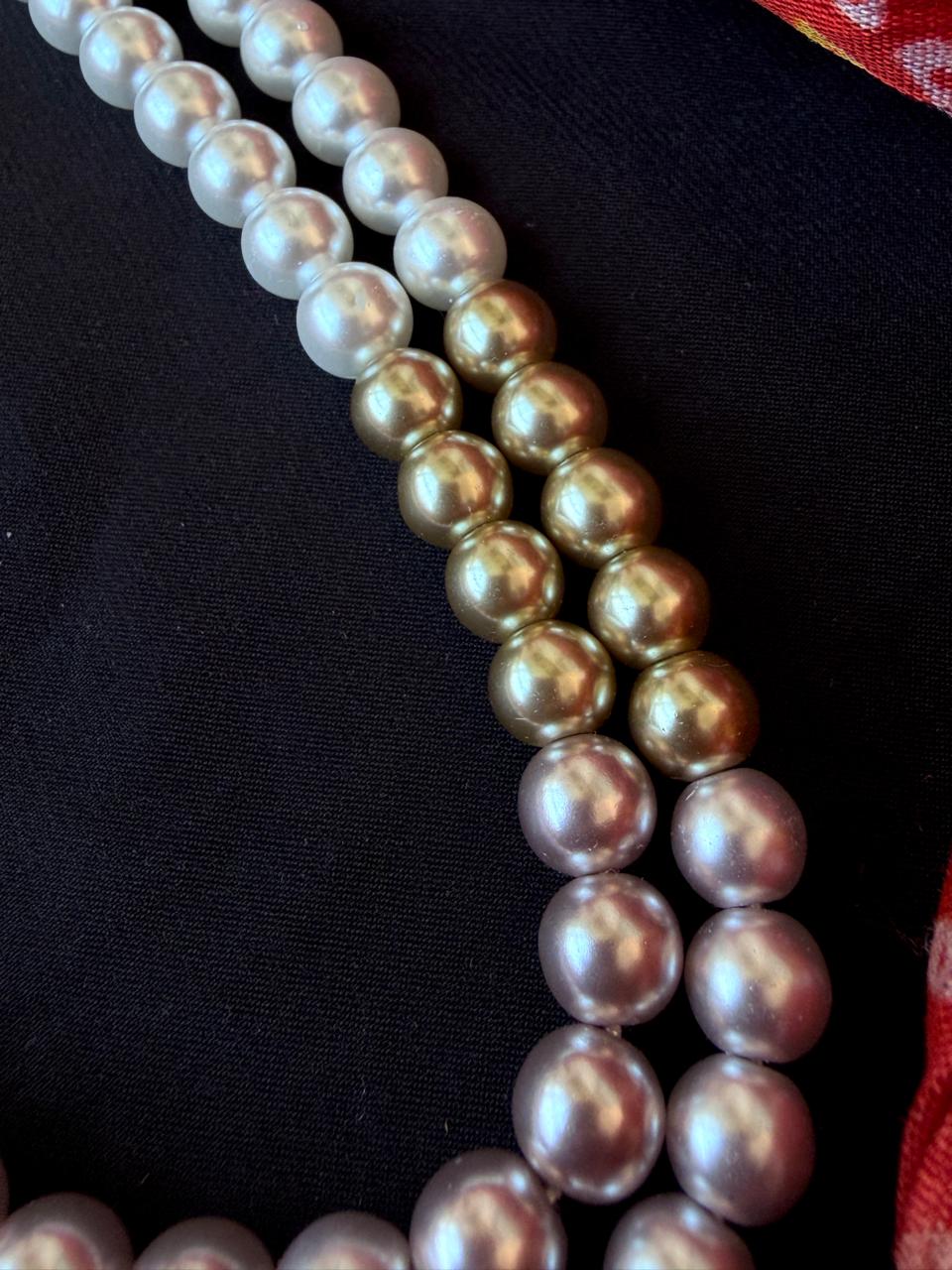 Glass Pearl Double Layer Mala with Earring set