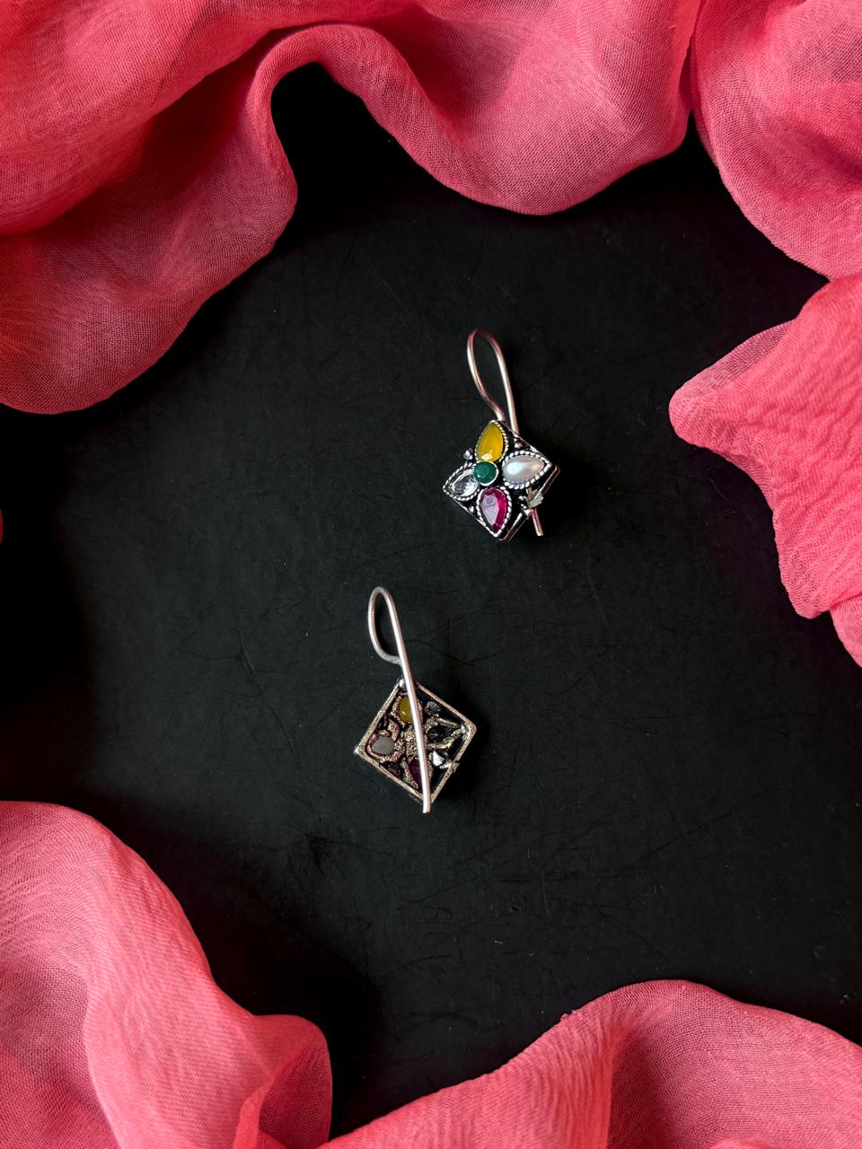 Monalisa Stone Oxidized Casual Wear Earring