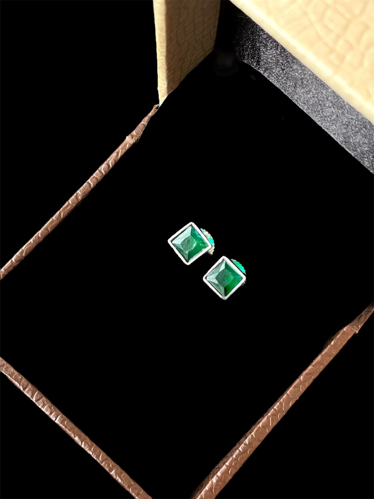 Monalisa Stone Silver Replica Tops Earring (Set of 2 pairs)