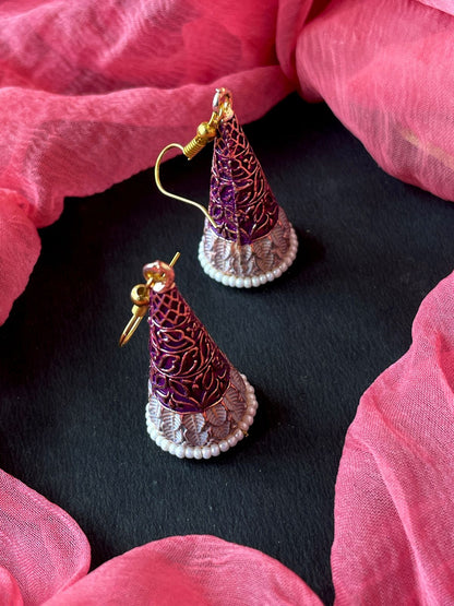 Meenakari Conical Traditional Partywear Earring