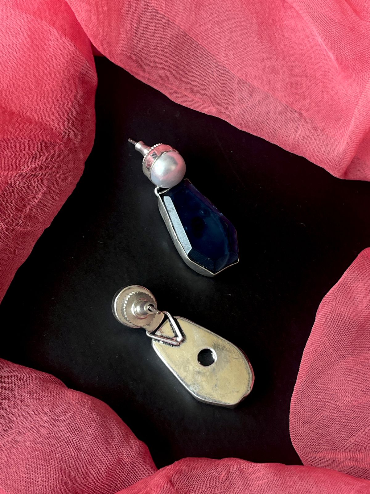 Monalisa Stone Silver Replica Earring