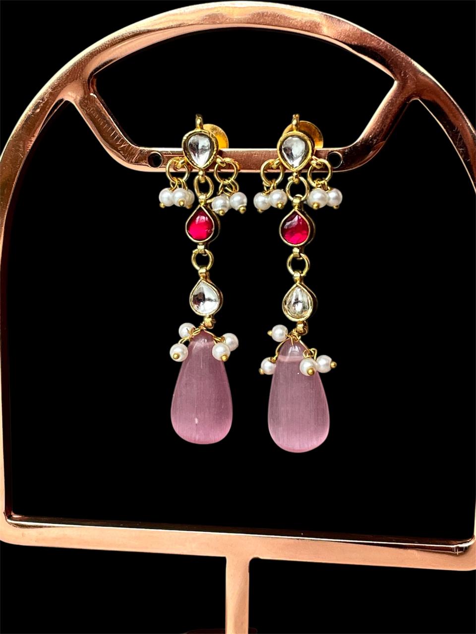 Monalisa Stone Pachi Kundan Beaded Earring